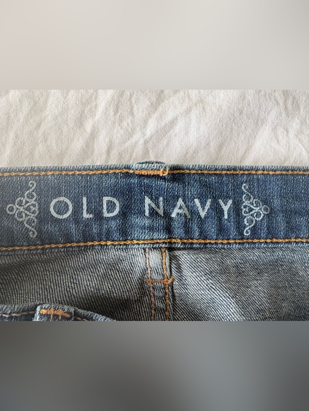 Old Navy Blue Denim Raw Hem Mini Skirt, Size 14 - Picture 6 of 8
